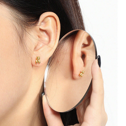 Dainty crystal hoop earrings • Zirconia crystals