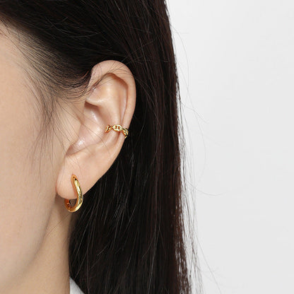 Hoop Ear Cuff 925 Sterling Silver - 0.6-0.9 mm thickness