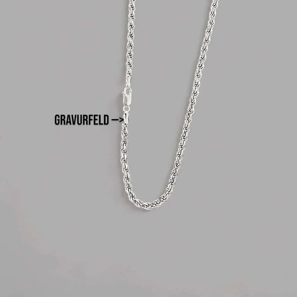Kordelkette Rope Chain 4mm - 925 Silber Schmuckmeer