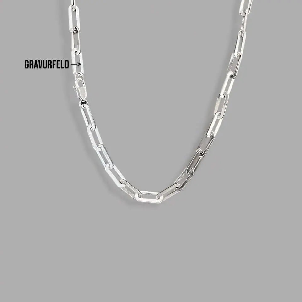 Paper Clip Halskette 4,5mm - 925 Silber Schmuckmeer
