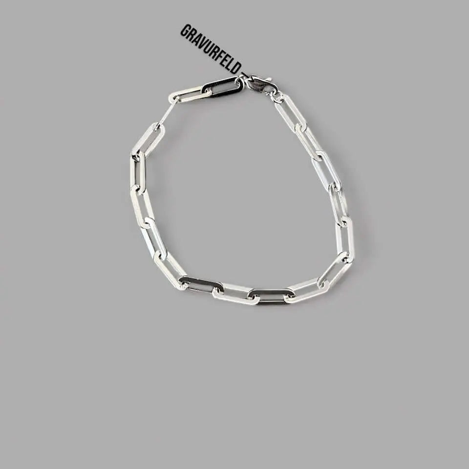 Paper Clip Armband 4,5mm - 925 Silber Schmuckmeer