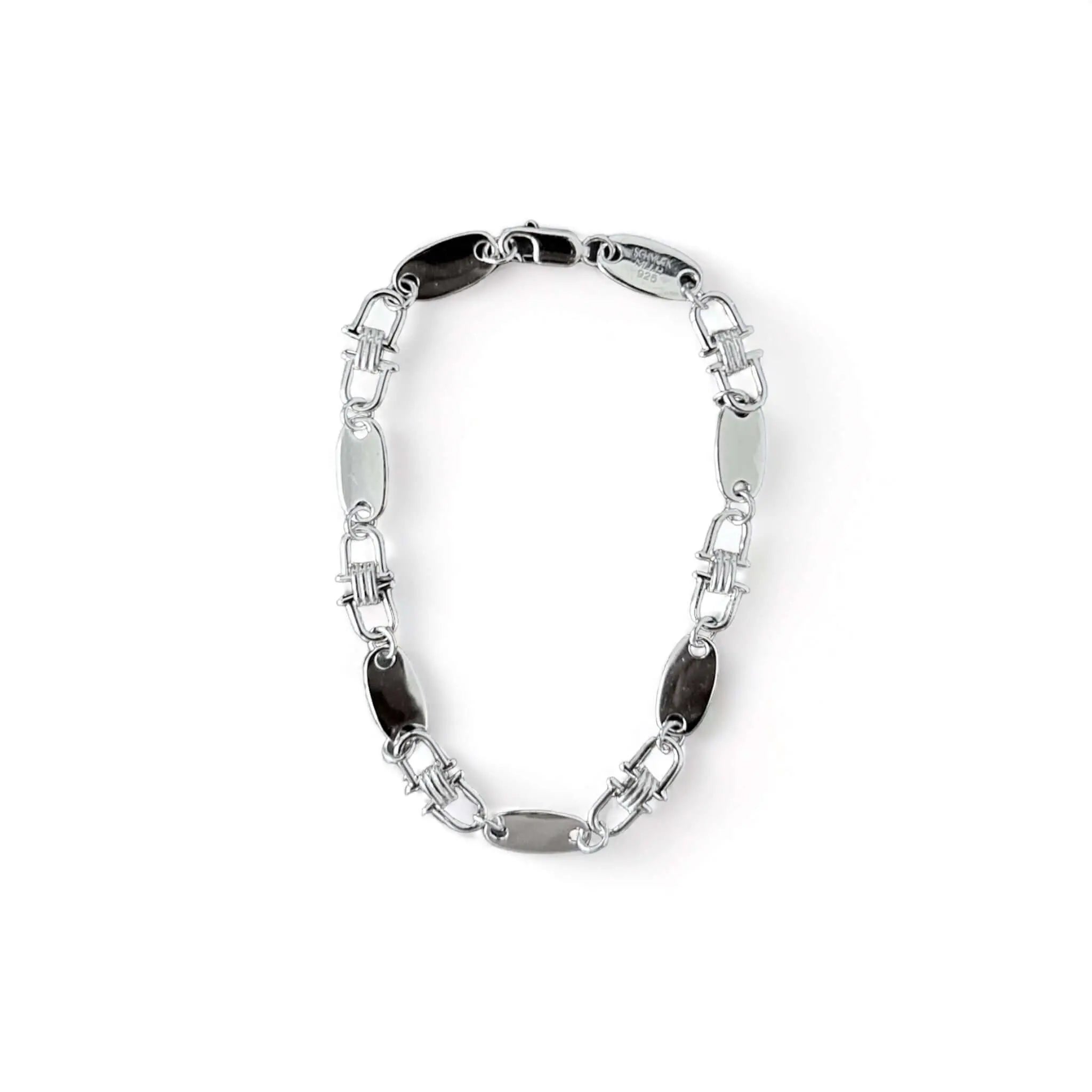 Plattenkette Armband 6mm - 925 Silber Schmuckmeer