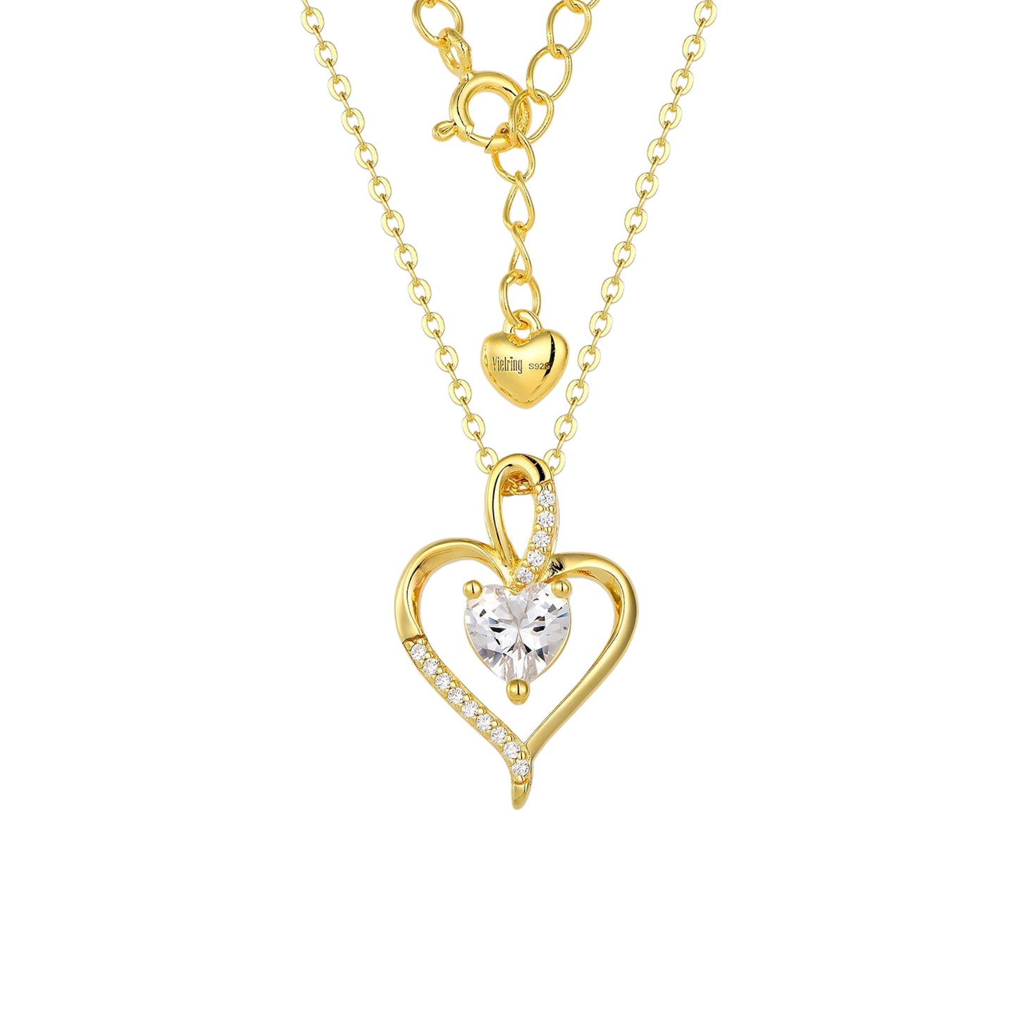 Square Zirconia Necklace - 925 Silver