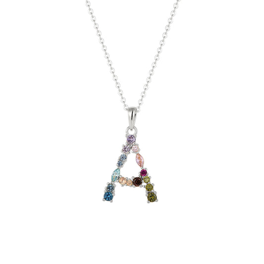 Square Zirconia Necklace - 925 Silver