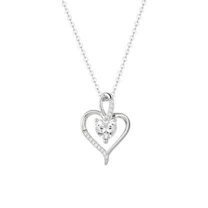 Square Zirconia Necklace - 925 Silver