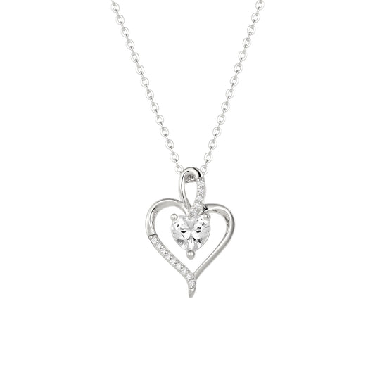 Square Zirconia Necklace - 925 Silver
