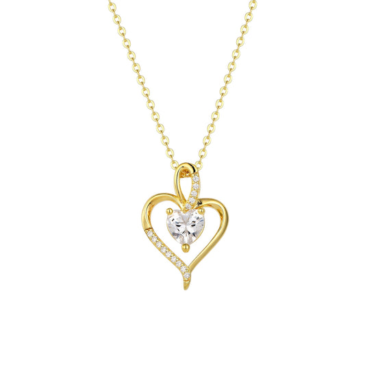 Square Zirconia Necklace - 925 Silver