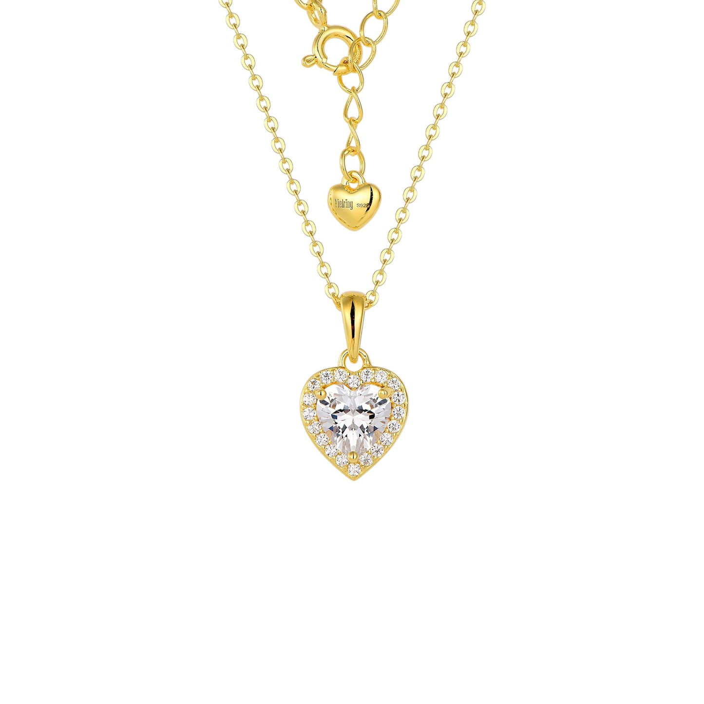 Square Zirconia Necklace - 925 Silver