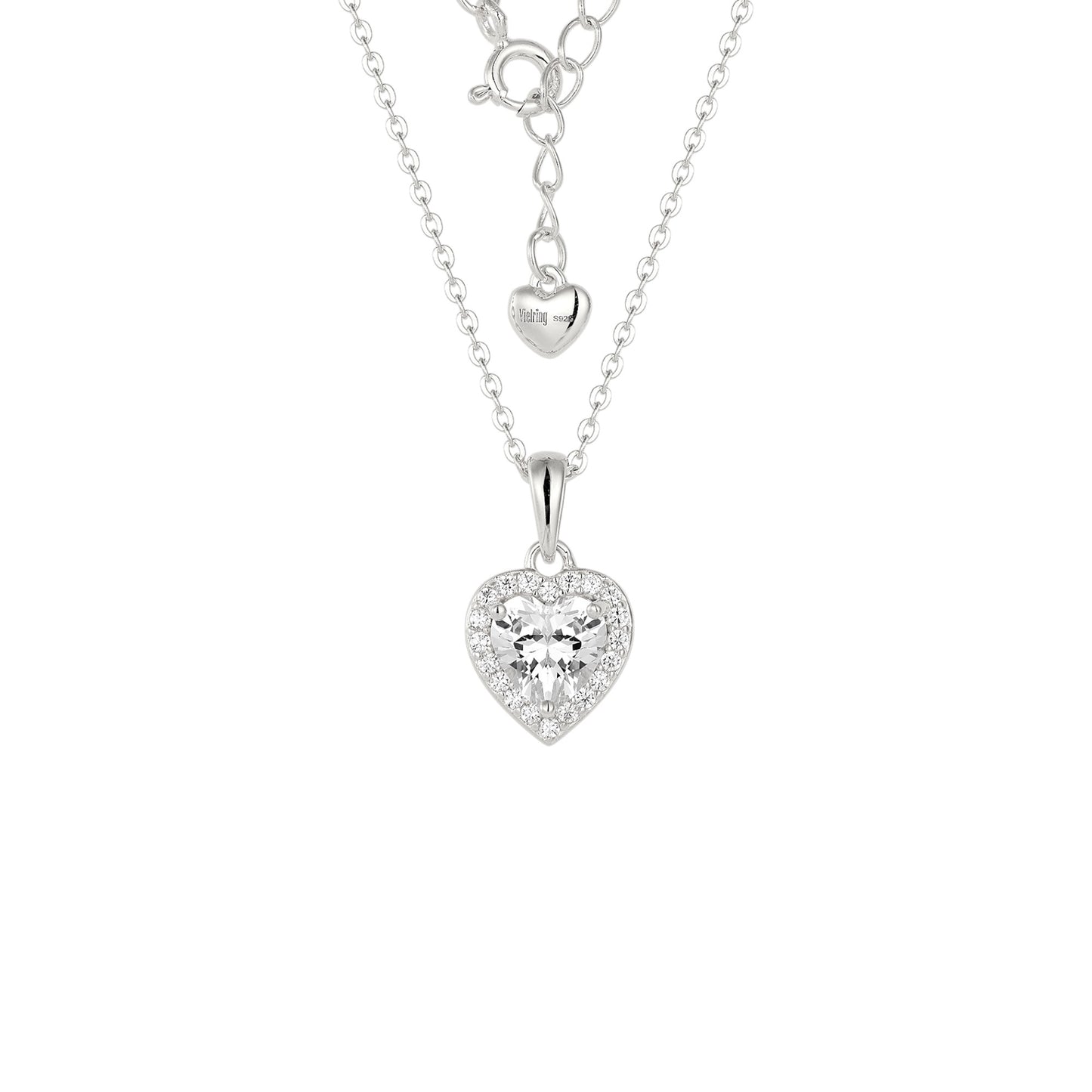Square Zirconia Necklace - 925 Silver