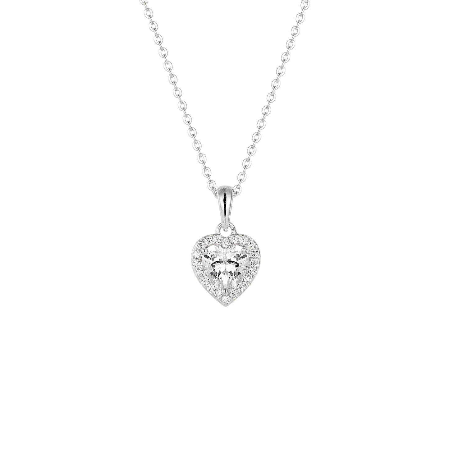 Square Zirconia Necklace - 925 Silver