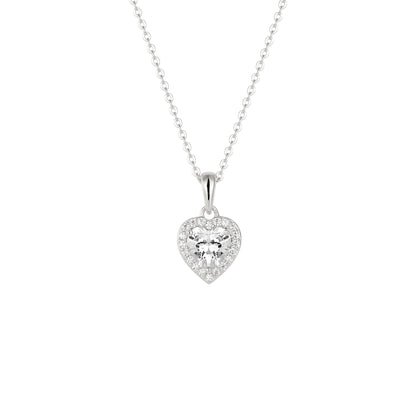 Square Zirconia Necklace - 925 Silver