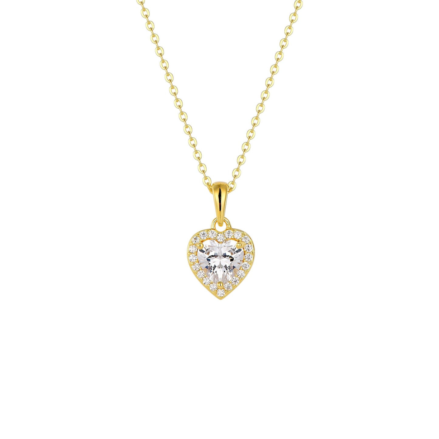 Square Zirconia Necklace - 925 Silver