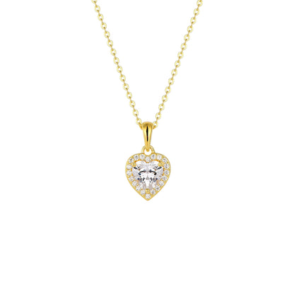 Square Zirconia Necklace - 925 Silver