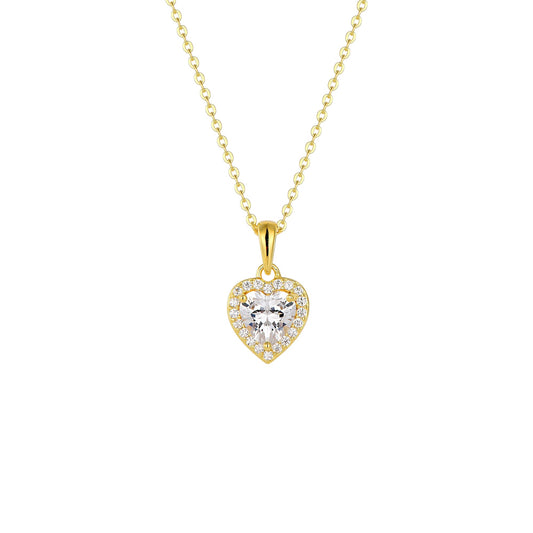 Square Zirconia Necklace - 925 Silver