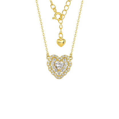 Square Zirconia Necklace - 925 Silver