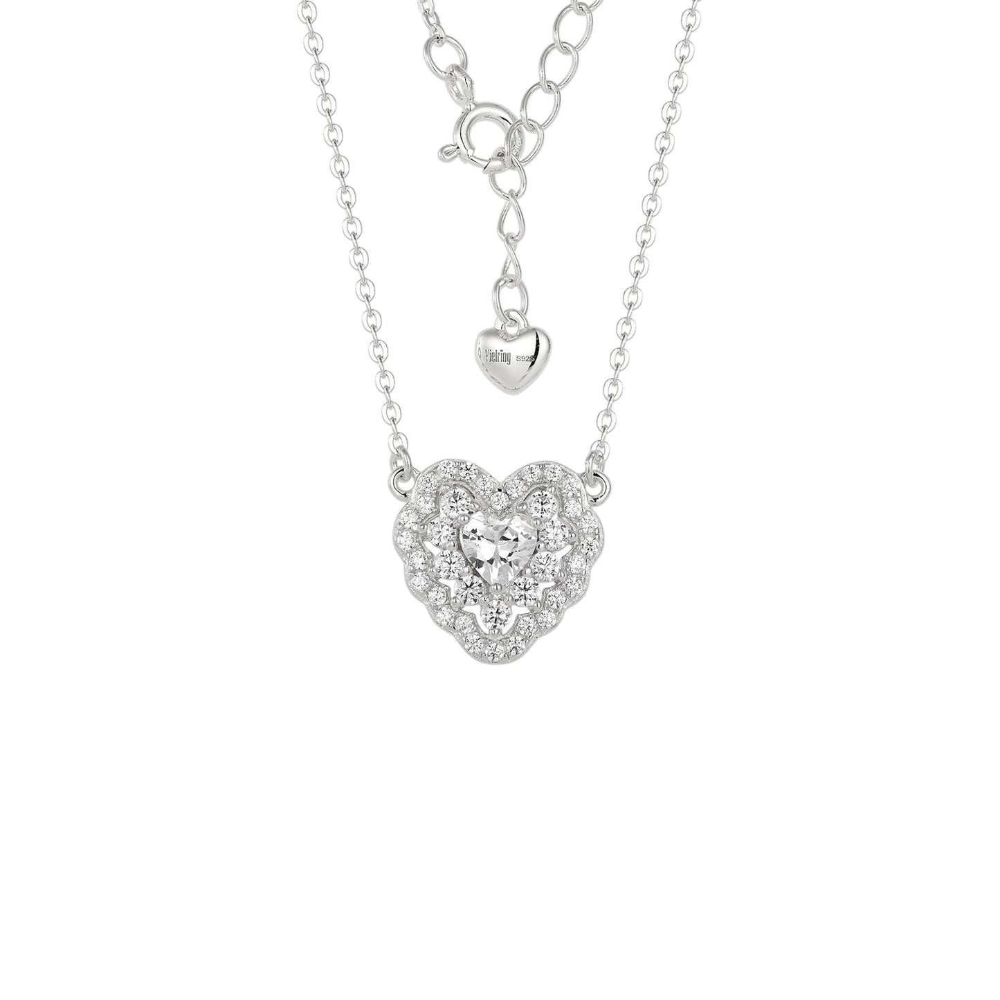 Square Zirconia Necklace - 925 Silver