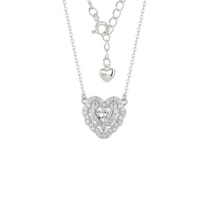 Square Zirconia Necklace - 925 Silver