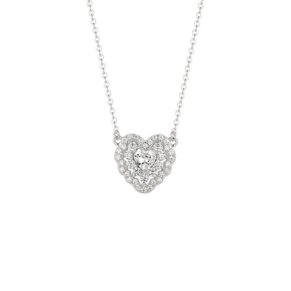 Square Zirconia Necklace - 925 Silver