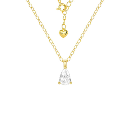 Vielring - Wassertropfen Kristall Halskette - 925 Silber - Gold