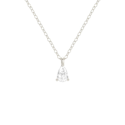 Vielring - Wassertropfen Kristall Halskette - 925 Silber - Silber
