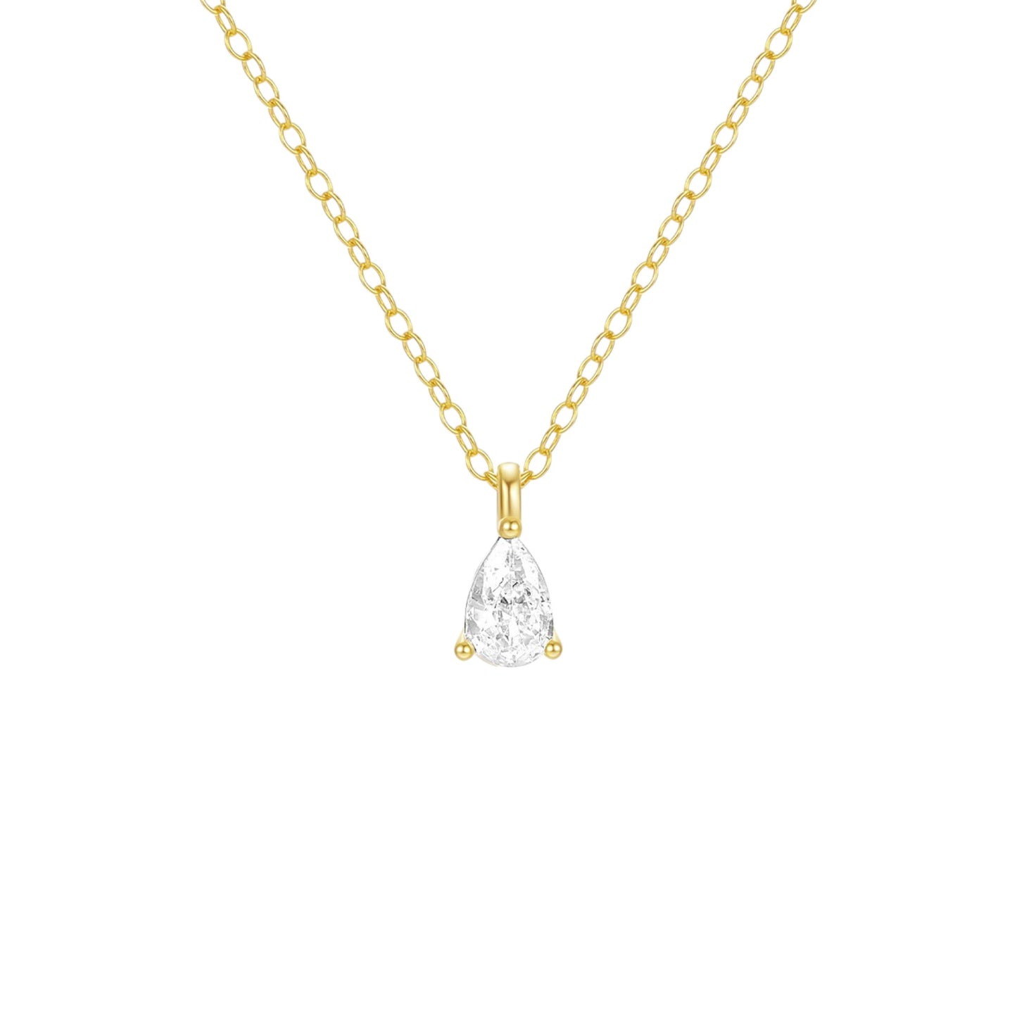 Vielring - Wassertropfen Kristall Halskette - 925 Silber - Gold