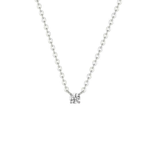 Square Zirconia Necklace - 925 Silver