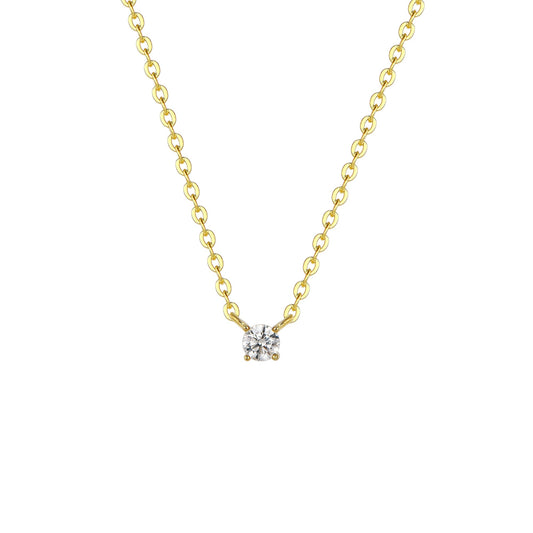 Square Zirconia Necklace - 925 Silver
