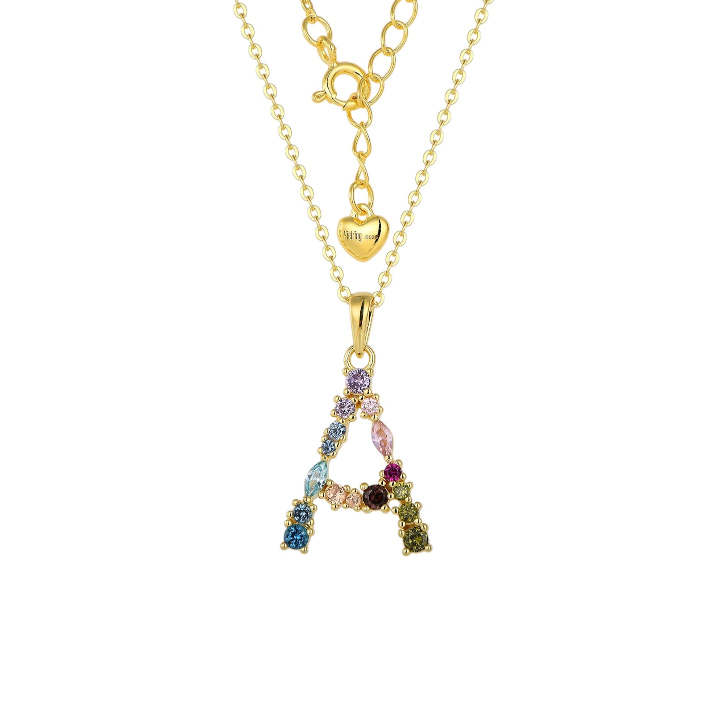 Square Zirconia Necklace - 925 Silver