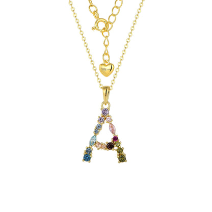 Square Zirconia Necklace - 925 Silver