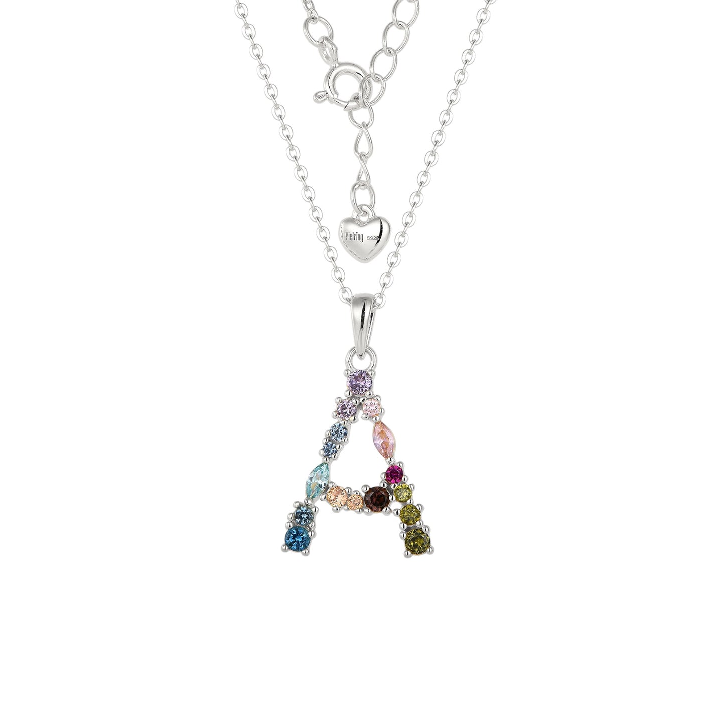 Square Zirconia Necklace - 925 Silver