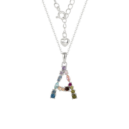 Square Zirconia Necklace - 925 Silver