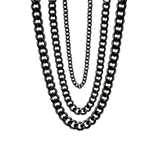 Vielring - Kubanische Halskette • Kette schwarz - Schwarz / 45 cm / 3 mm
