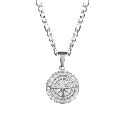 Vielring - Kompass Halskette • Nordstern Anhänger - Silber / 50 cm