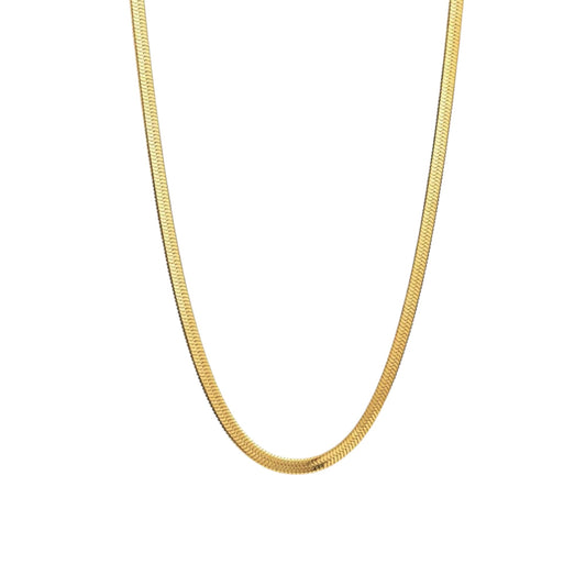 Vielring - Herringbone Halskette - Fischgrätenkette - Gold / 3 mm