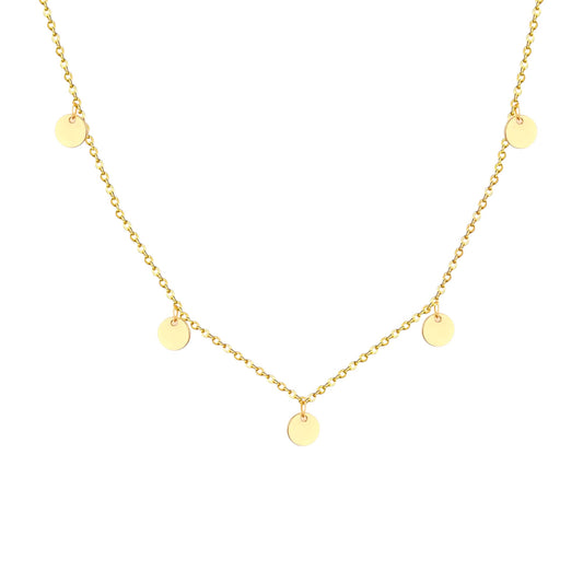 Vielring - Plättchen Halskette - 925 Silber - Gold