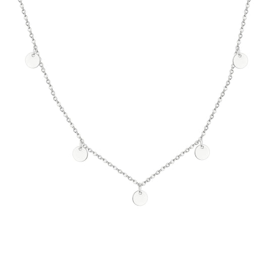 Vielring - Plättchen Halskette - 925 Silber - Silber