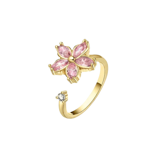 Square ring with zirconia stones - 925 silver