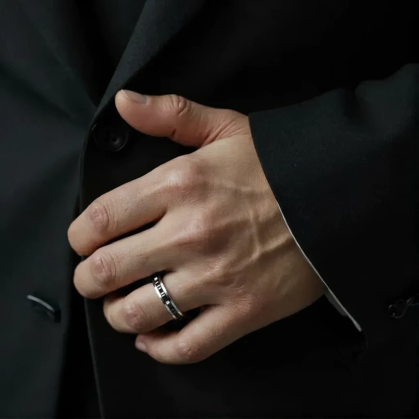 Dünner Zahnrad Anti-Stress-Ring – Edelstahl