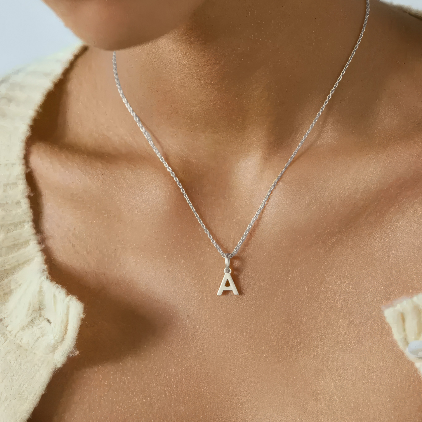 Square Zirconia Necklace - 925 Silver