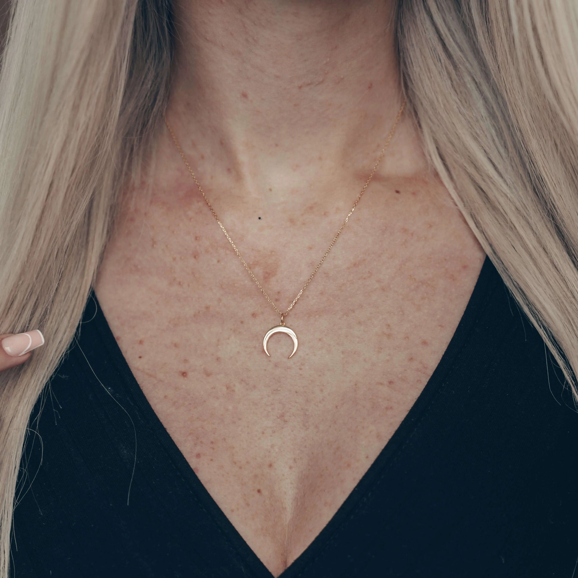 Vielring - Zierliche Mond Halskette - 925 Silber - Gold