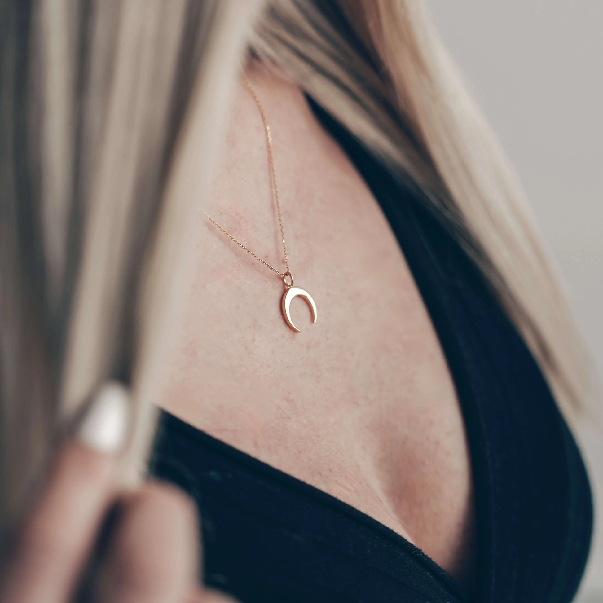 Vielring - Zierliche Mond Halskette - 925 Silber - Gold