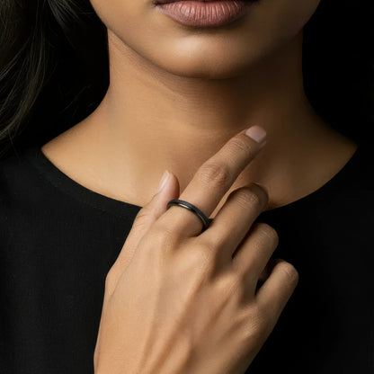 Vielring - Dünner Mattierter Klassischer Anti-Stress-Ring – Edelstahl - Gold / 49 | ø15.6