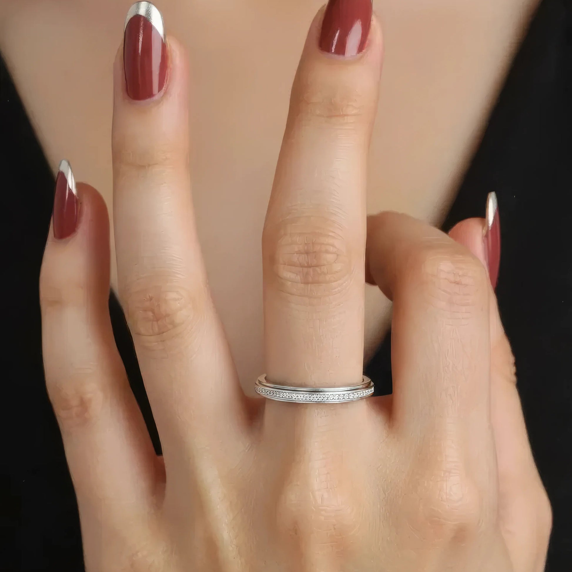 Vielring - Runder Kristall Anti-Stress-Ring - Edelstahl / Gold / 49 | ø15.6