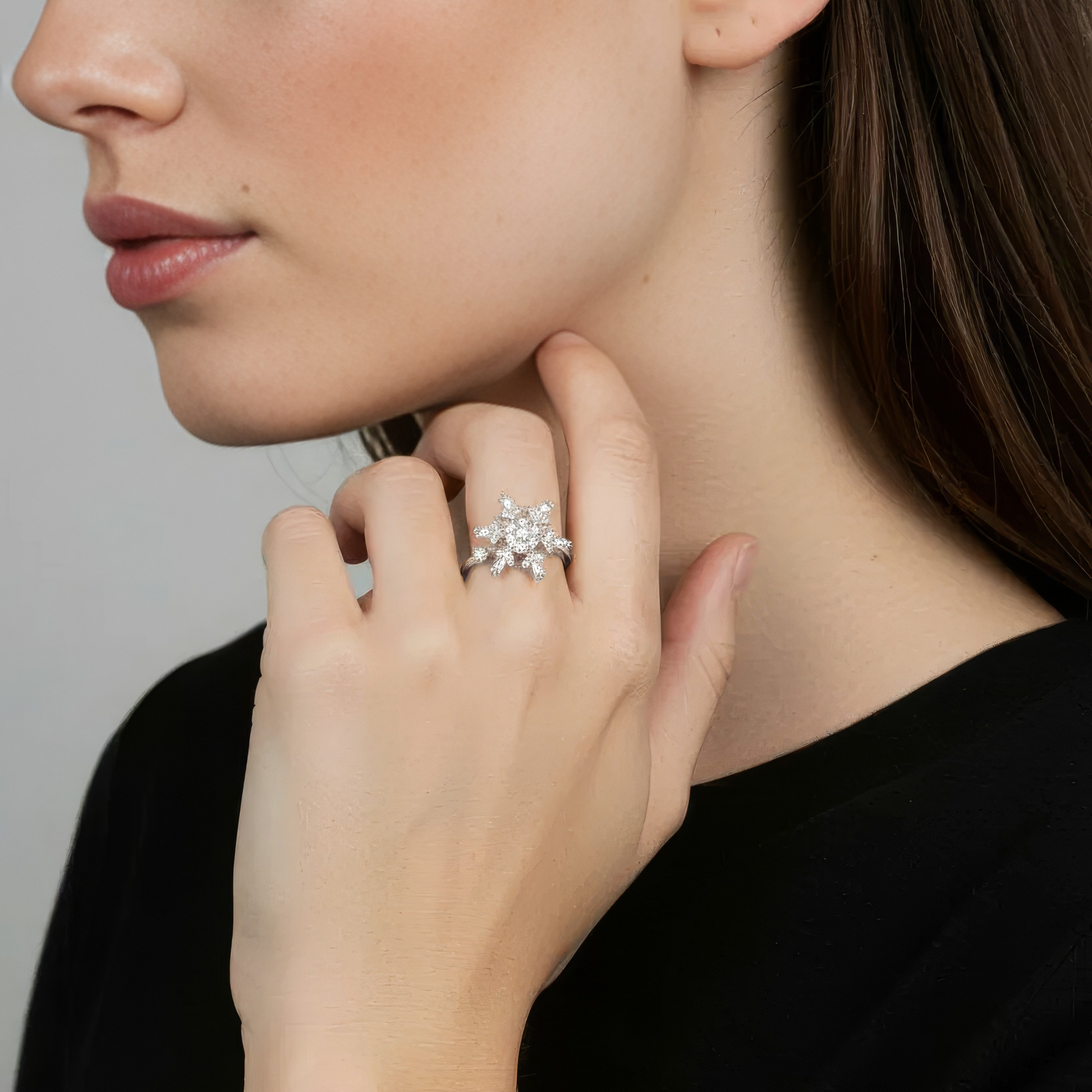 Vielring - Schnellflocken Zirkonia Anti-Stress-Ring – 925 Silber - Gold