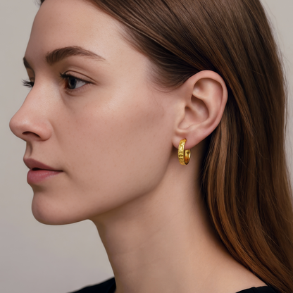 Dainty crystal hoop earrings • Zirconia crystals