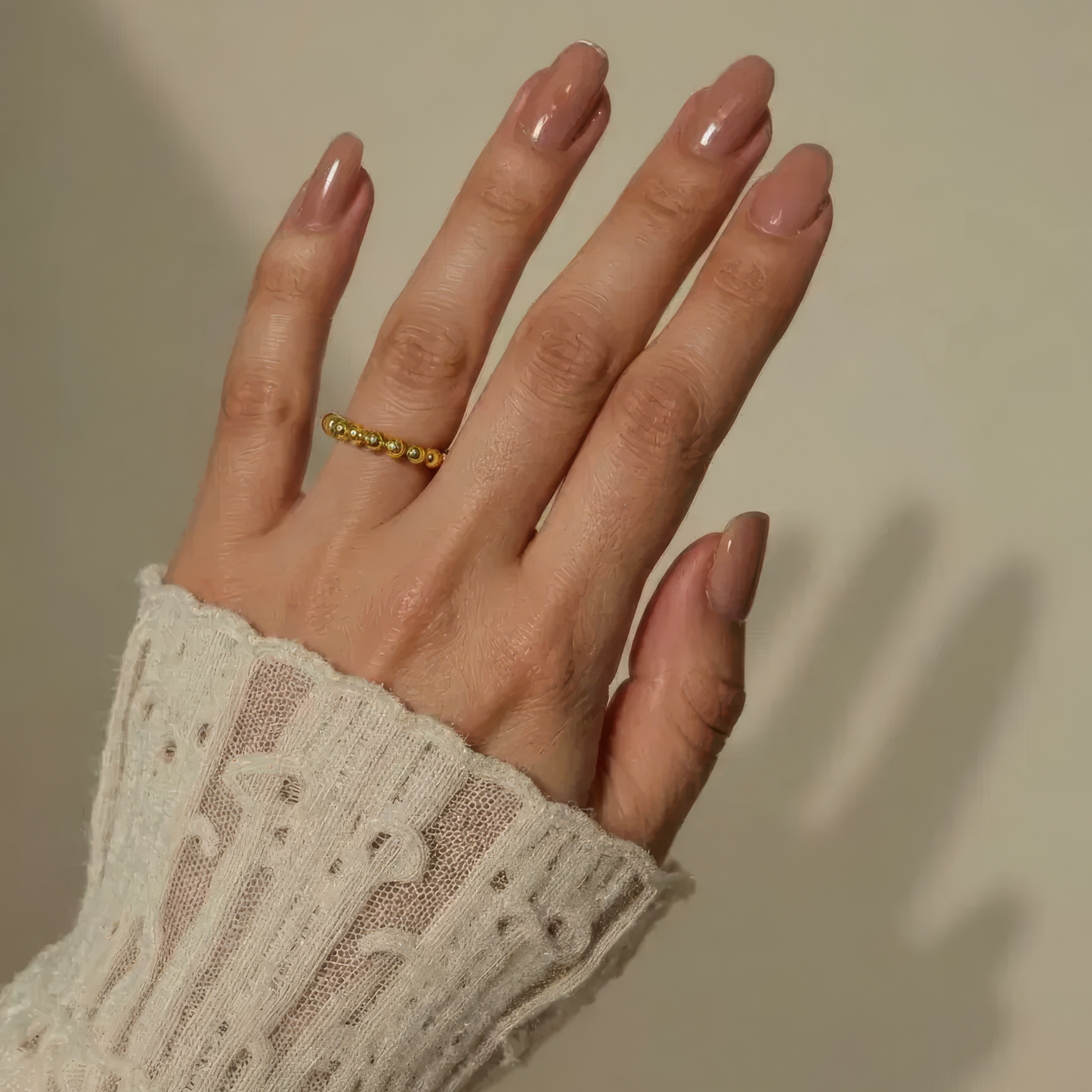 Vielring - Elastischer Kugel Anti-Stress-Ring - Edelstahl / Gold / 49-54