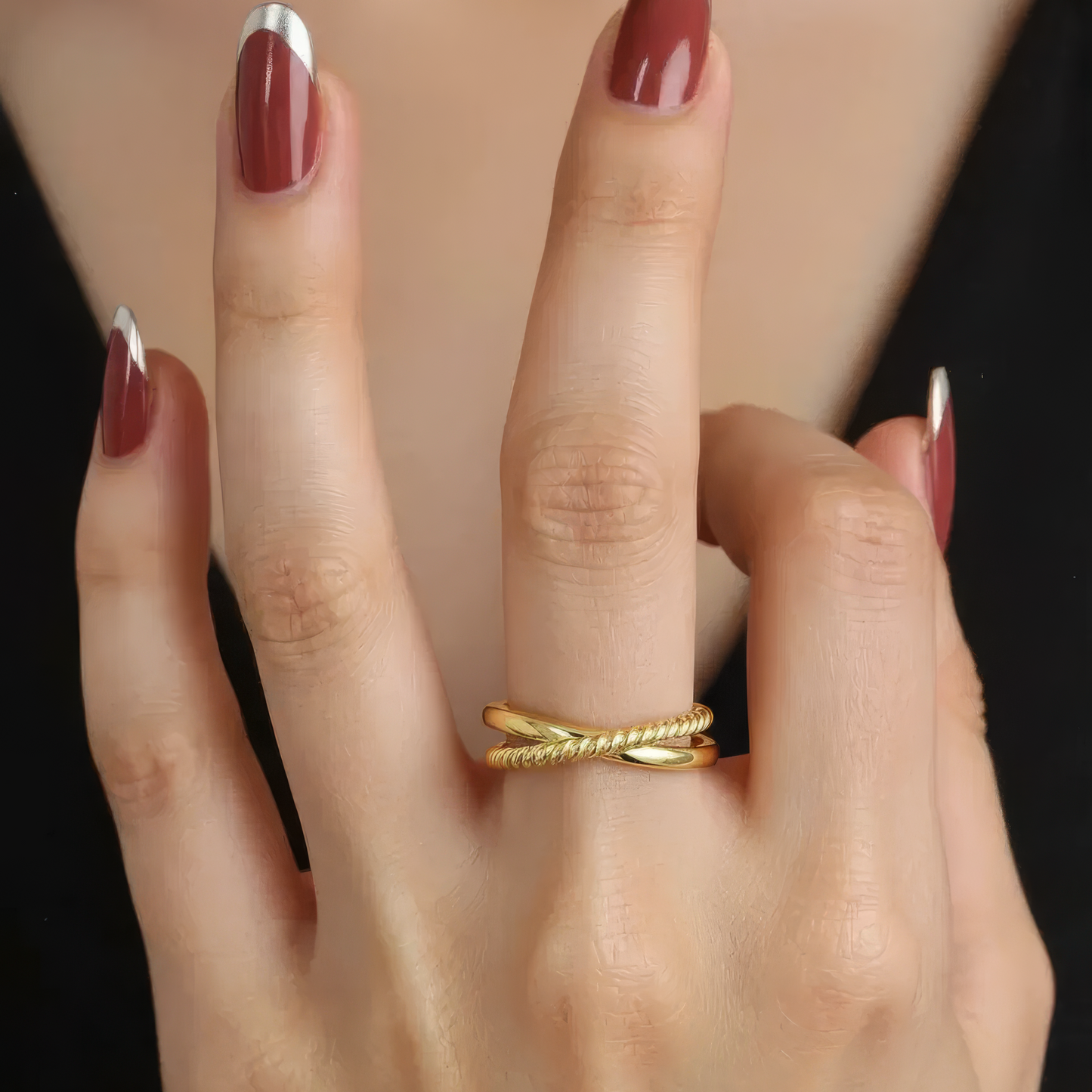 Polierter & gedrehter Anti-Stress-Ring – 925 Silber