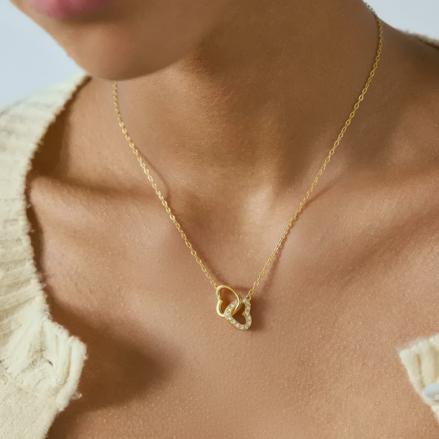 Square Zirconia Necklace - 925 Silver