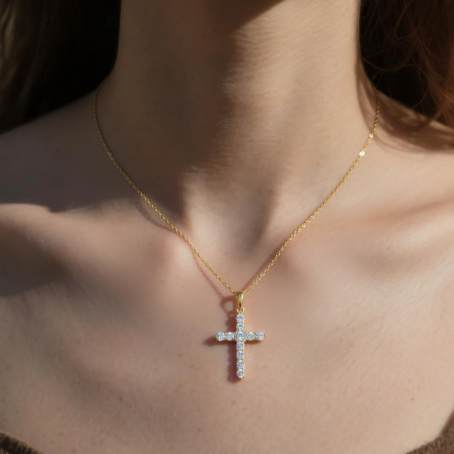 Square Zirconia Necklace - 925 Silver