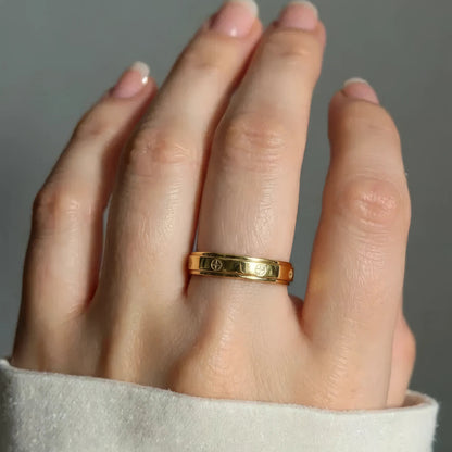 Vielring - Liebes Klassischer Anti-Stress-Ring – 925 Silber - Edelstahl / Gold / 49 | ø15.6